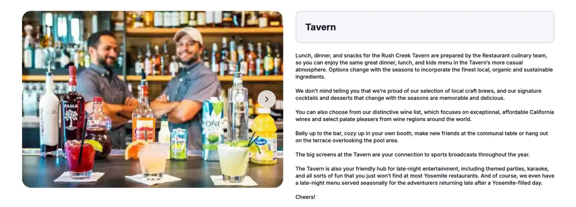 example venue detail page for a retreat accommodation