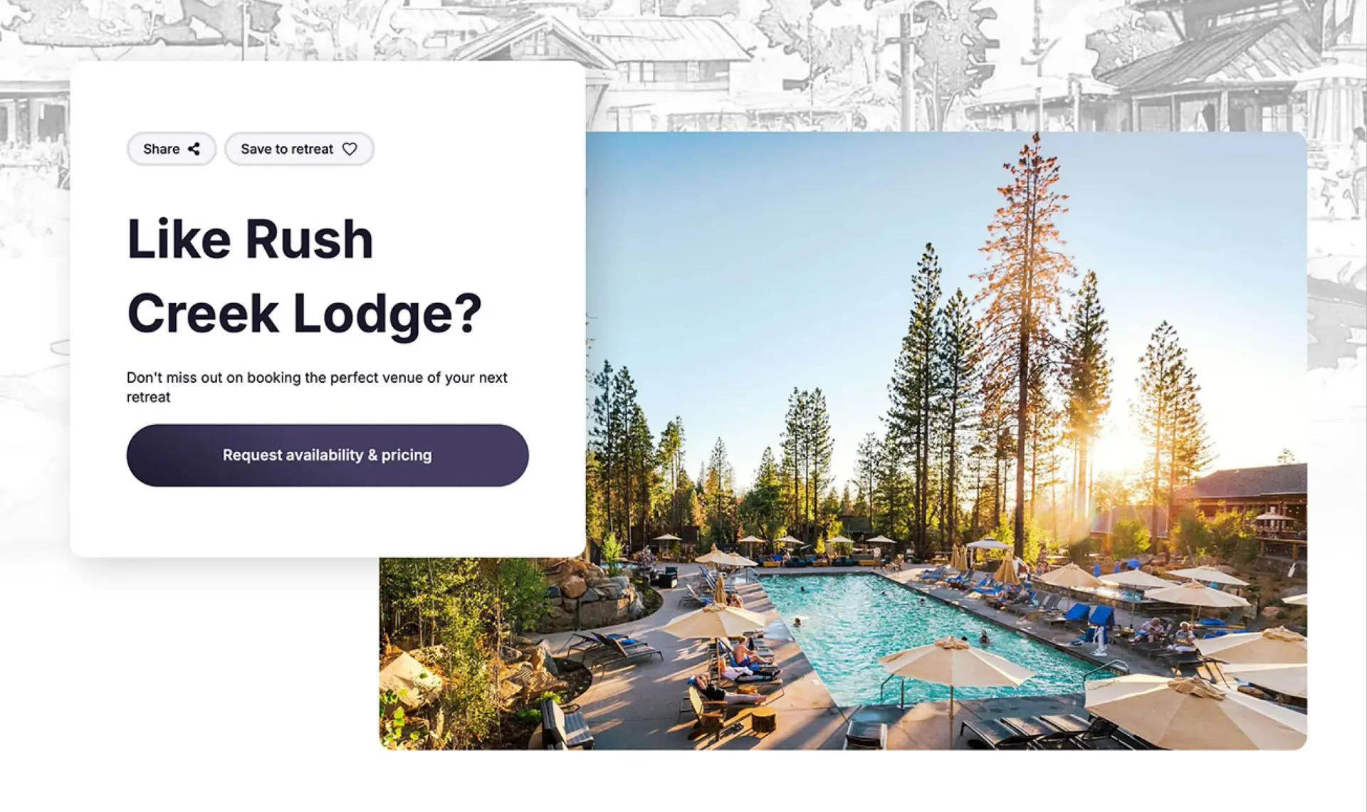 example venue detail page for call to action
