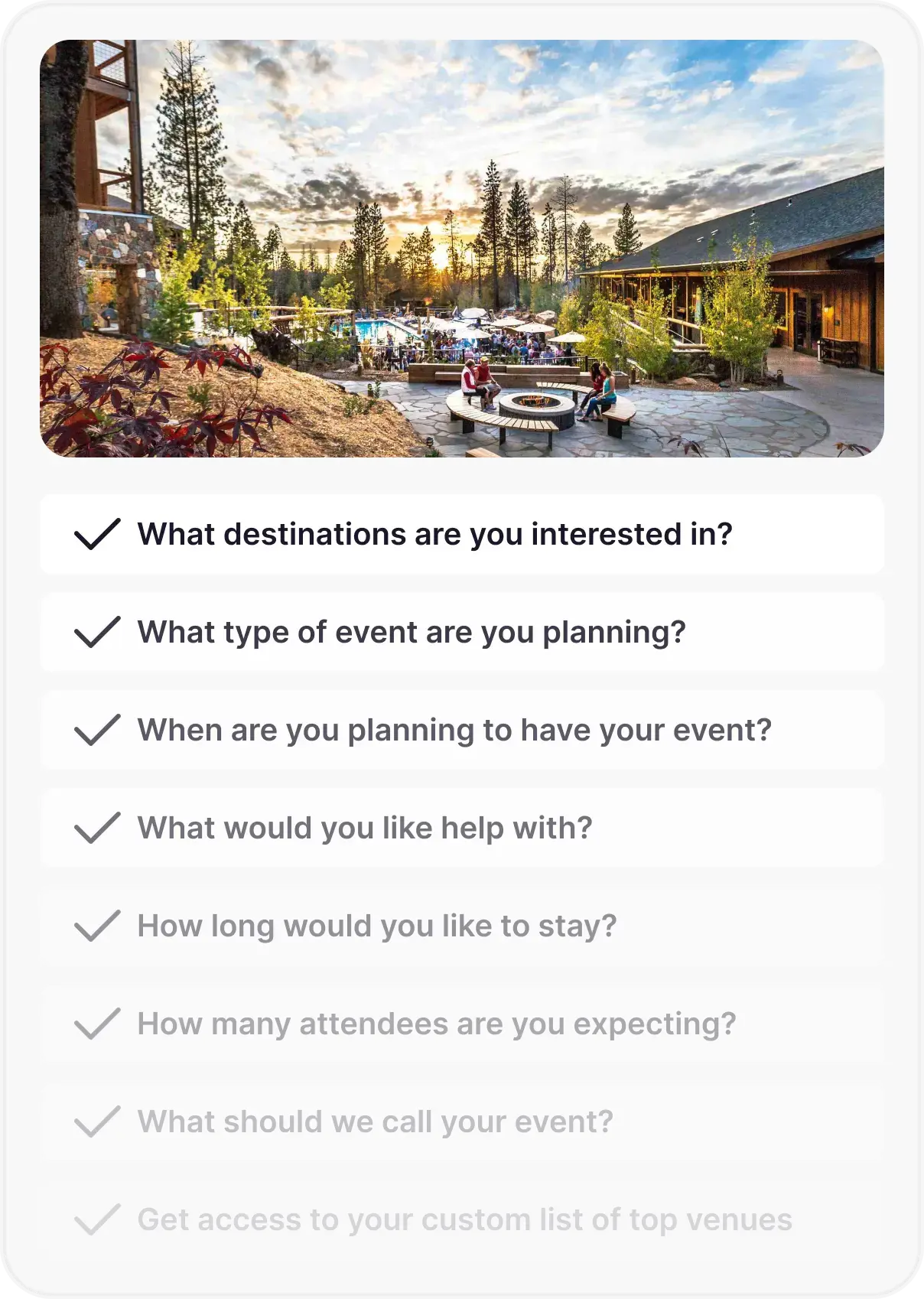 Dream trip checklist
